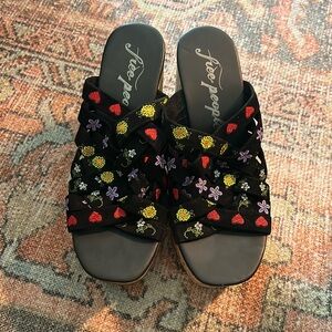 Free People cork heels.